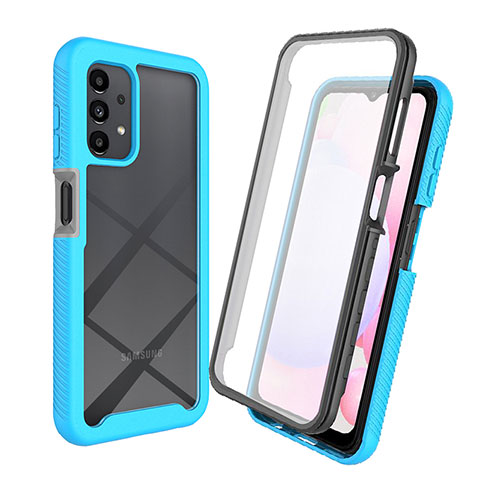 Carcasa Bumper Funda Silicona Transparente 360 Grados ZJ3 para Samsung Galaxy A13 4G Azul Cielo