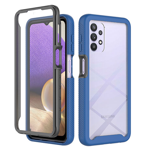 Carcasa Bumper Funda Silicona Transparente 360 Grados ZJ3 para Samsung Galaxy A32 4G Azul