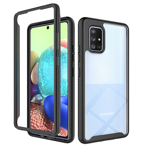 Carcasa Bumper Funda Silicona Transparente 360 Grados ZJ3 para Samsung Galaxy A71 4G A715 Negro