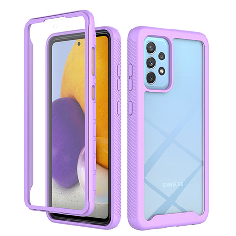 Carcasa Bumper Funda Silicona Transparente 360 Grados ZJ3 para Samsung Galaxy A72 4G Purpura Claro