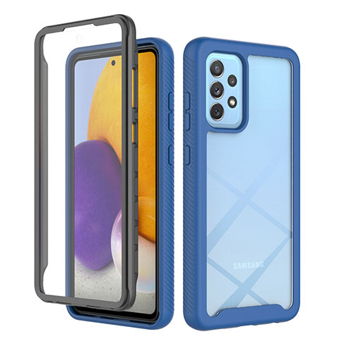 Carcasa Bumper Funda Silicona Transparente 360 Grados ZJ3 para Samsung Galaxy A72 5G Azul