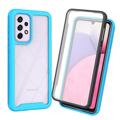 Carcasa Bumper Funda Silicona Transparente 360 Grados ZJ3 para Samsung Galaxy A73 5G Azul Cielo