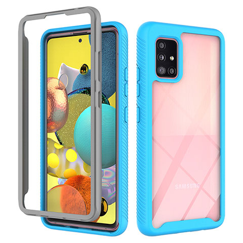 Carcasa Bumper Funda Silicona Transparente 360 Grados ZJ3 para Samsung Galaxy M40S Azul Cielo