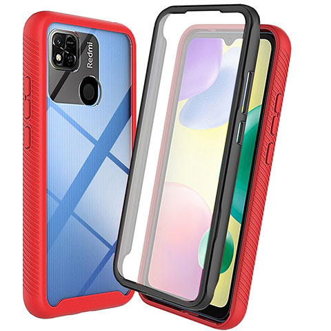 Carcasa Bumper Funda Silicona Transparente 360 Grados ZJ3 para Xiaomi POCO C31 Rojo