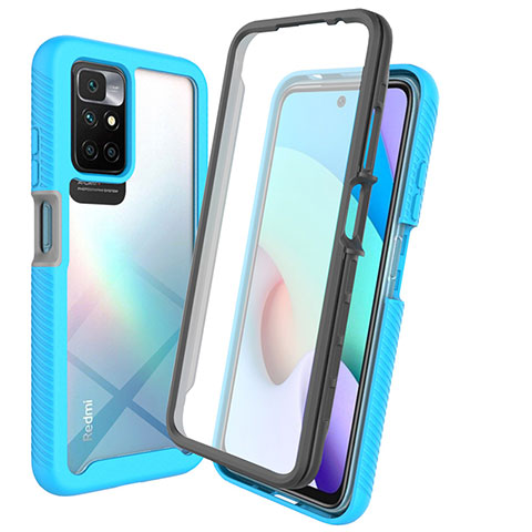 Carcasa Bumper Funda Silicona Transparente 360 Grados ZJ3 para Xiaomi Redmi 10 (2022) Azul Cielo