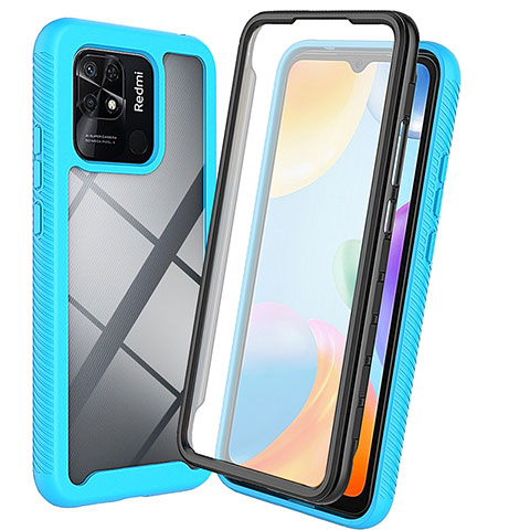 Carcasa Bumper Funda Silicona Transparente 360 Grados ZJ3 para Xiaomi Redmi 10 Power Azul Cielo