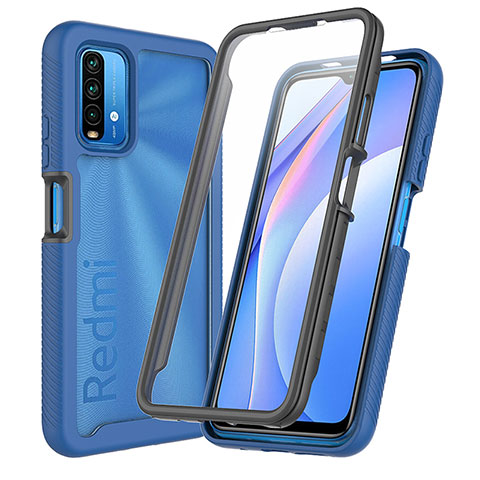 Carcasa Bumper Funda Silicona Transparente 360 Grados ZJ3 para Xiaomi Redmi 9 Power Azul