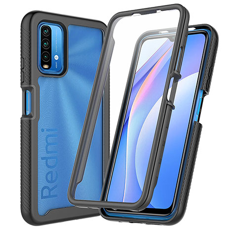 Carcasa Bumper Funda Silicona Transparente 360 Grados ZJ3 para Xiaomi Redmi 9 Power Negro