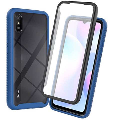 Carcasa Bumper Funda Silicona Transparente 360 Grados ZJ3 para Xiaomi Redmi 9i Azul