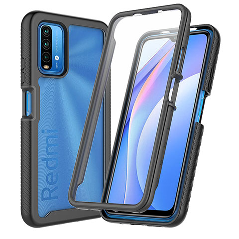 Carcasa Bumper Funda Silicona Transparente 360 Grados ZJ3 para Xiaomi Redmi 9T 4G Negro