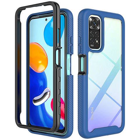 Carcasa Bumper Funda Silicona Transparente 360 Grados ZJ3 para Xiaomi Redmi Note 11 4G (2022) Azul