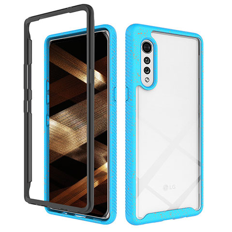 Carcasa Bumper Funda Silicona Transparente 360 Grados ZJ4 para LG Velvet 4G Azul Cielo