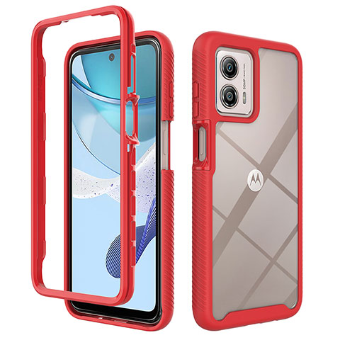 Carcasa Bumper Funda Silicona Transparente 360 Grados ZJ4 para Motorola Moto G53 5G Rojo