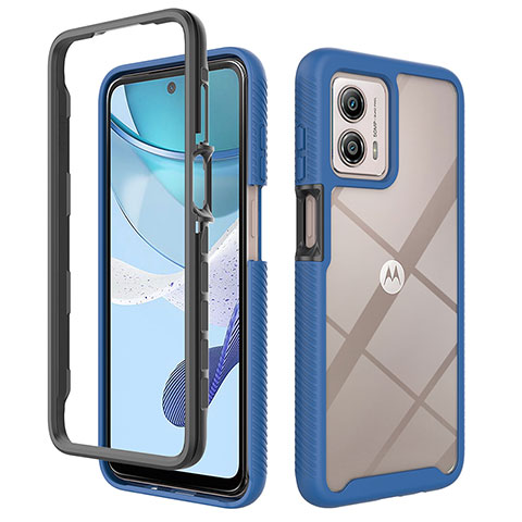 Carcasa Bumper Funda Silicona Transparente 360 Grados ZJ4 para Motorola Moto G53j 5G Azul