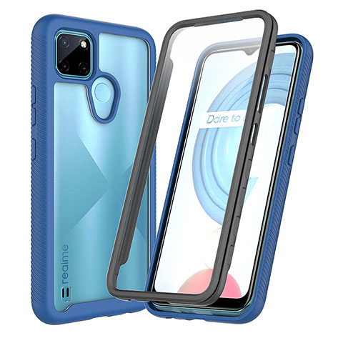 Carcasa Bumper Funda Silicona Transparente 360 Grados ZJ4 para Realme C21Y Azul