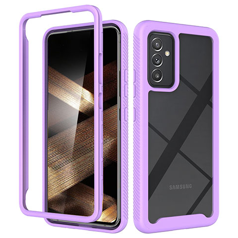 Carcasa Bumper Funda Silicona Transparente 360 Grados ZJ4 para Samsung Galaxy A15 4G Purpura Claro
