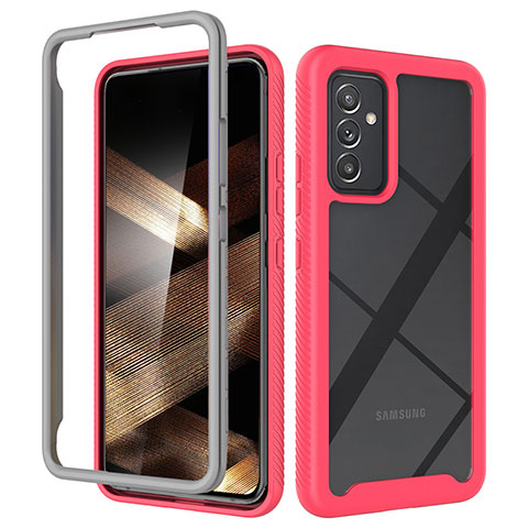 Carcasa Bumper Funda Silicona Transparente 360 Grados ZJ4 para Samsung Galaxy A15 4G Rosa Roja