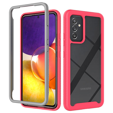 Carcasa Bumper Funda Silicona Transparente 360 Grados ZJ4 para Samsung Galaxy A24 4G Rosa Roja