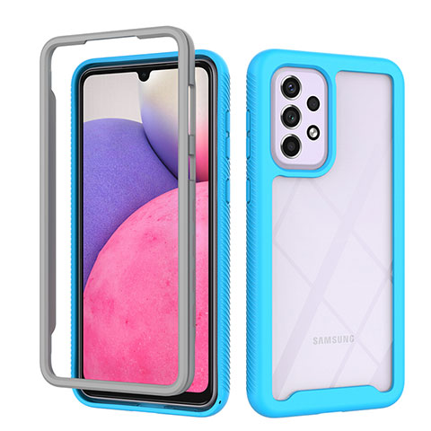 Carcasa Bumper Funda Silicona Transparente 360 Grados ZJ4 para Samsung Galaxy A33 5G Azul Cielo