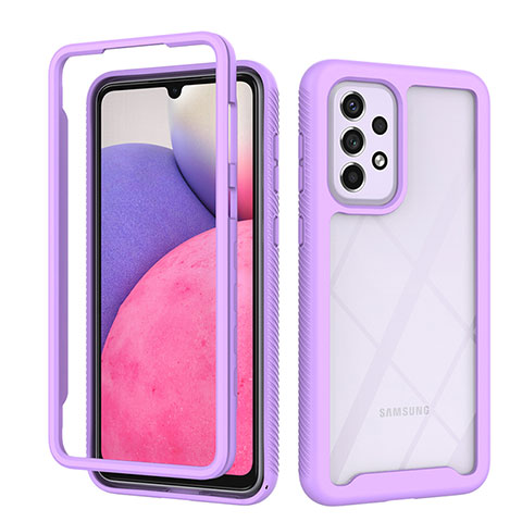 Carcasa Bumper Funda Silicona Transparente 360 Grados ZJ4 para Samsung Galaxy A33 5G Purpura Claro