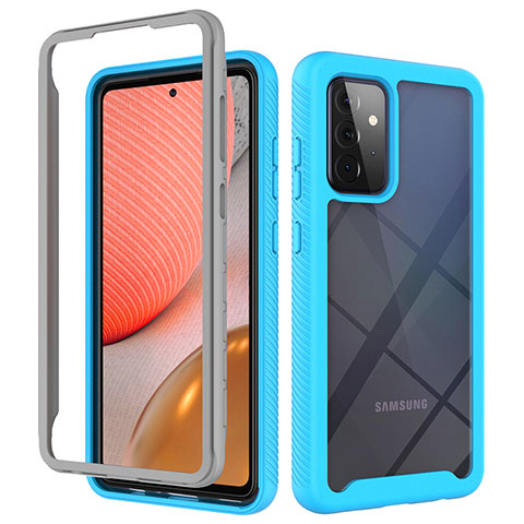 Carcasa Bumper Funda Silicona Transparente 360 Grados ZJ4 para Samsung Galaxy A72 5G Azul Cielo