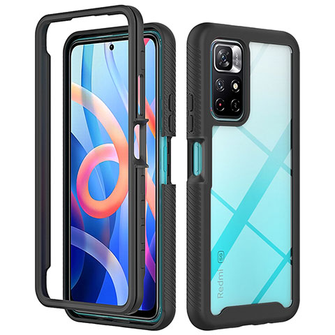 Carcasa Bumper Funda Silicona Transparente 360 Grados ZJ4 para Xiaomi Poco M4 Pro 5G Negro