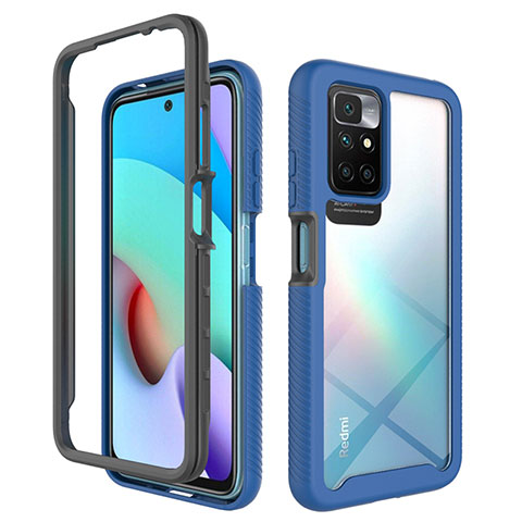 Carcasa Bumper Funda Silicona Transparente 360 Grados ZJ4 para Xiaomi Redmi 10 (2022) Azul