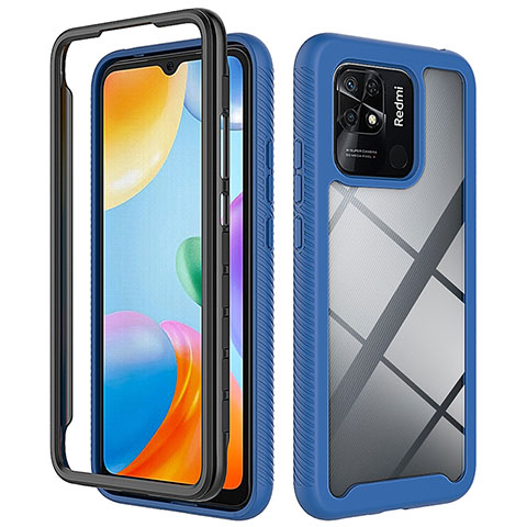 Carcasa Bumper Funda Silicona Transparente 360 Grados ZJ4 para Xiaomi Redmi 10 India Azul