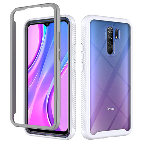 Carcasa Bumper Funda Silicona Transparente 360 Grados ZJ4 para Xiaomi Redmi 9 Blanco