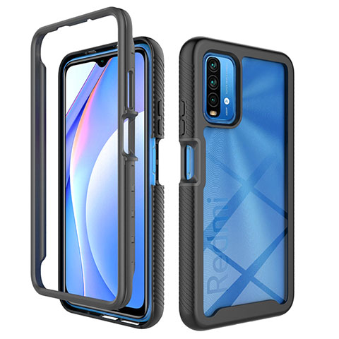 Carcasa Bumper Funda Silicona Transparente 360 Grados ZJ4 para Xiaomi Redmi 9 Power Negro