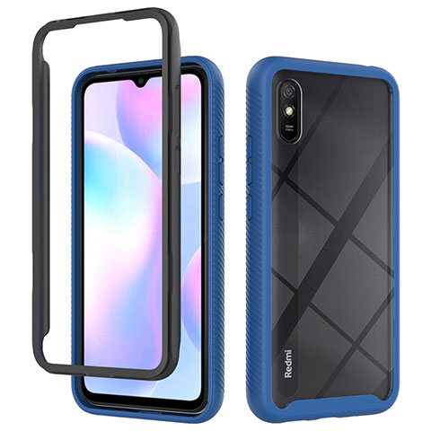 Carcasa Bumper Funda Silicona Transparente 360 Grados ZJ4 para Xiaomi Redmi 9A Azul