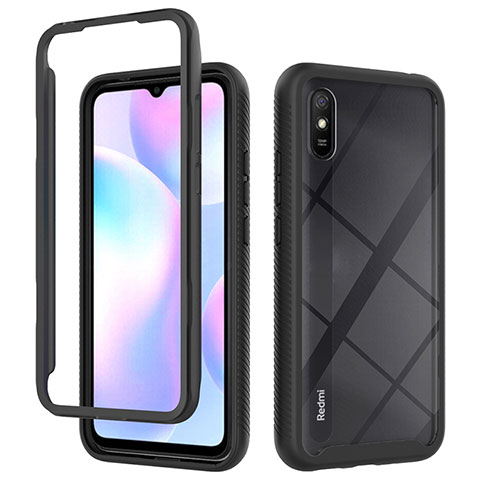 Carcasa Bumper Funda Silicona Transparente 360 Grados ZJ4 para Xiaomi Redmi 9i Negro