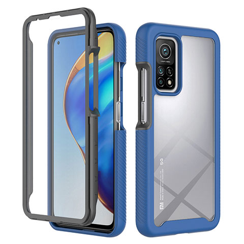 Carcasa Bumper Funda Silicona Transparente 360 Grados ZJ4 para Xiaomi Redmi K30S 5G Azul