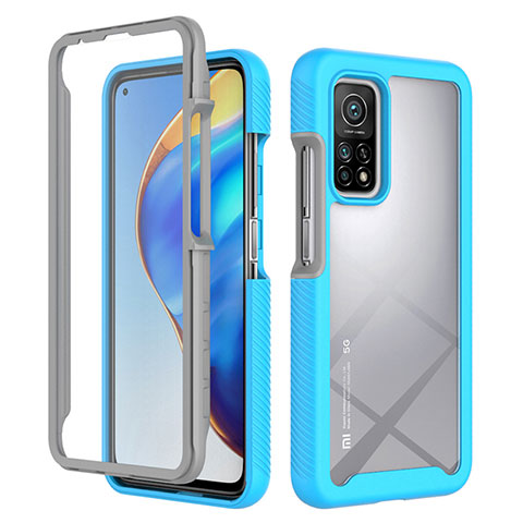 Carcasa Bumper Funda Silicona Transparente 360 Grados ZJ4 para Xiaomi Redmi K30S 5G Azul Cielo