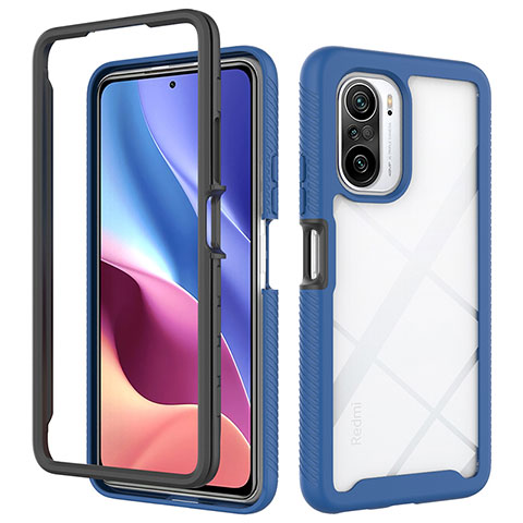 Carcasa Bumper Funda Silicona Transparente 360 Grados ZJ4 para Xiaomi Redmi K40 5G Azul