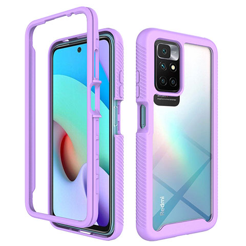 Carcasa Bumper Funda Silicona Transparente 360 Grados ZJ4 para Xiaomi Redmi Note 11 4G (2021) Purpura Claro