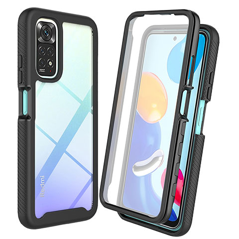 Carcasa Bumper Funda Silicona Transparente 360 Grados ZJ4 para Xiaomi Redmi Note 11 4G (2022) Negro