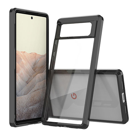 Carcasa Bumper Funda Silicona Transparente 360 Grados ZJ5 para Google Pixel 6 5G Negro