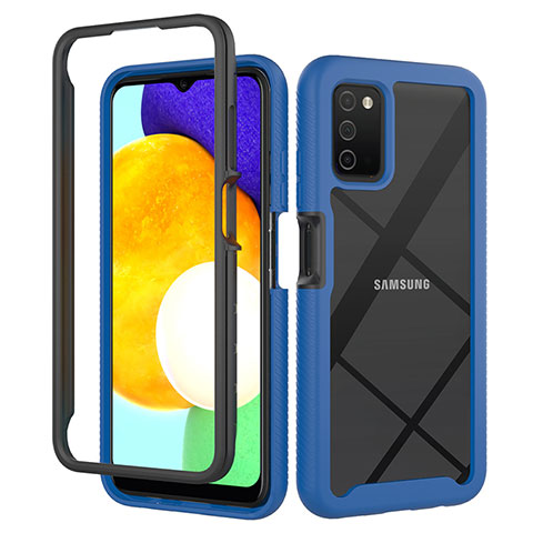 Carcasa Bumper Funda Silicona Transparente 360 Grados ZJ5 para Samsung Galaxy A02s Azul