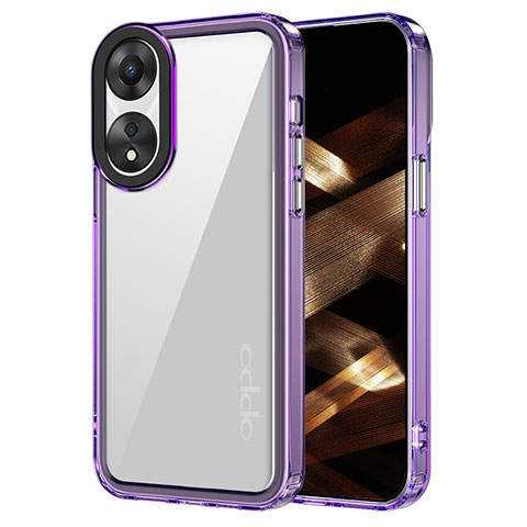 Carcasa Bumper Funda Silicona Transparente AC1 para Oppo A18 Purpura Claro