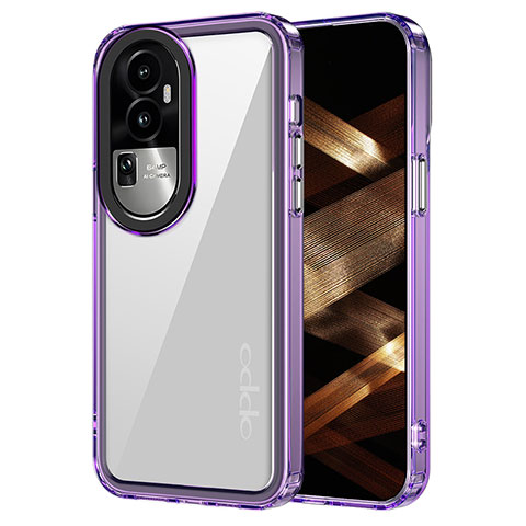 Carcasa Bumper Funda Silicona Transparente AC1 para Oppo Reno10 Pro+ Plus 5G Purpura Claro