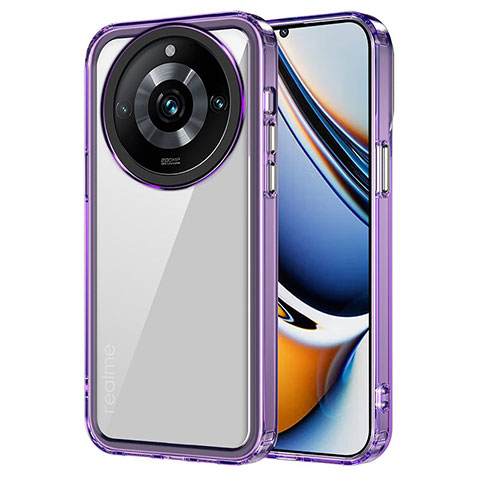 Carcasa Bumper Funda Silicona Transparente AC1 para Realme 11 Pro+ Plus 5G Purpura Claro