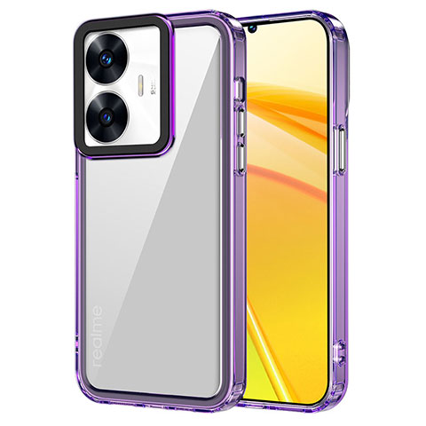 Carcasa Bumper Funda Silicona Transparente AC1 para Realme C55 Purpura Claro