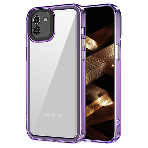 Carcasa Bumper Funda Silicona Transparente AC1 para Samsung Galaxy A03 Purpura Claro