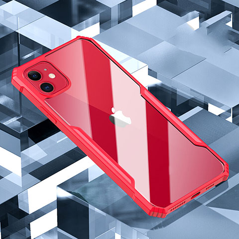 Carcasa Bumper Funda Silicona Transparente Espejo H01 para Apple iPhone 11 Rojo