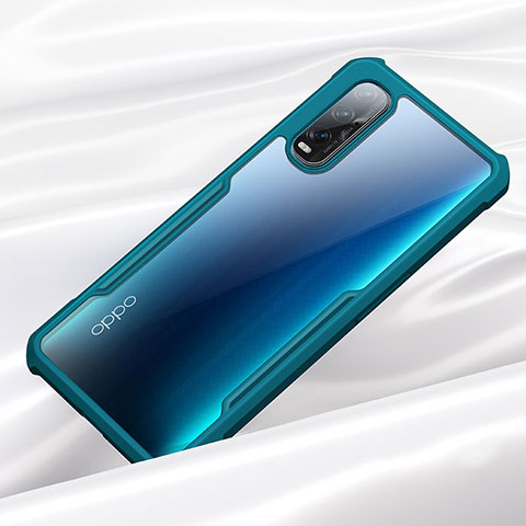 Carcasa Bumper Funda Silicona Transparente Espejo H01 para Oppo Find X2 Cian