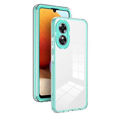 Carcasa Bumper Funda Silicona Transparente Espejo H01P para Oppo A17 Verde