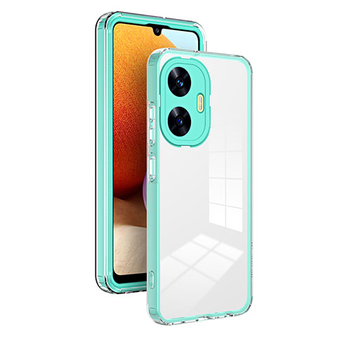 Carcasa Bumper Funda Silicona Transparente Espejo H01P para Realme C55 Verde