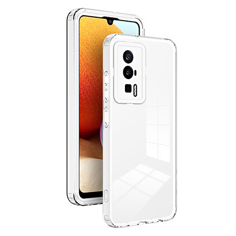 Carcasa Bumper Funda Silicona Transparente Espejo H01P para Xiaomi Poco F5 Pro 5G Blanco