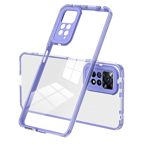 Carcasa Bumper Funda Silicona Transparente Espejo H01P para Xiaomi Redmi Note 11 Pro 4G Morado